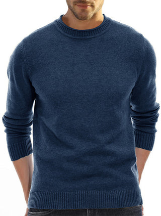 Men's new solid color long sleeve sweater