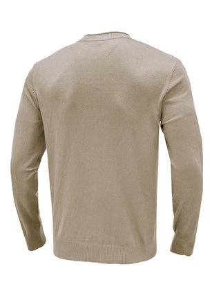 Men's new solid color long sleeve sweater