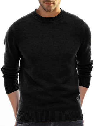 Men's new solid color long sleeve sweater
