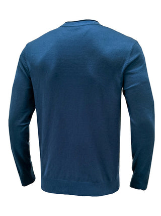 Men's new solid color long sleeve sweater