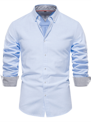 Men's casual versatile fashion solid color long-sleeved top