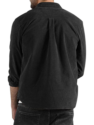 Long-sleeved shirt corduroy lapel button loose casual jacket