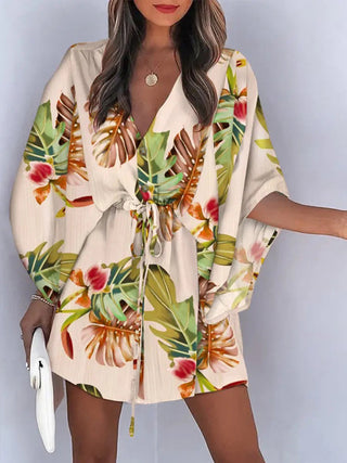 Women's Woven Flower Holiday Casual Dress