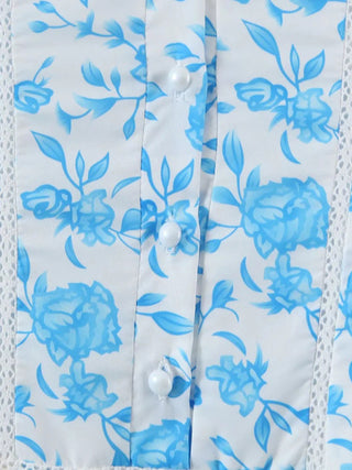 New European and American fashion temperament small fresh V-neck layered floral skirt