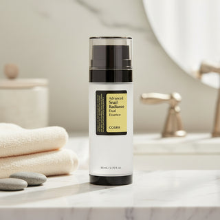 COSRX Advanced Snail Radiance Dual Essence (80ml) – K-Beauty Serum for Brightening, Hydration & Anti-Aging – 74.3% Snail Mucin & Niacinamide