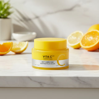 MISSHA Vita C Plus Spot Correcting Sleeping Mask Pack Cream (50ml) – K-Beauty Overnight Brightening Treatment for Dark Spots & Hyperpigmentation