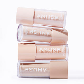 AMUSE Dew Wear Liquid Foundation (35ml) – SPF 50+ PA++++ K-Beauty Hydrating Glow Formula – Sheer-to-Medium Coverage for Dewy Skin (4 Luminous Colors)