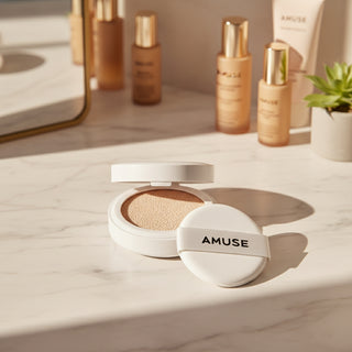 AMUSE Ceramic Skin Perfector Cushion Refill (15g) – K-Beauty SPF 40 PA++ Full Coverage Foundation – Vegan, Long-Lasting Semi-Matte Finish (4 Colors)