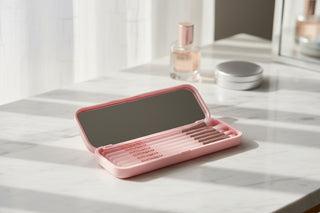 CORINGCO Pink Pocket Eye Brush Set 6P - Travel-Friendly Professional Makeup Kit
