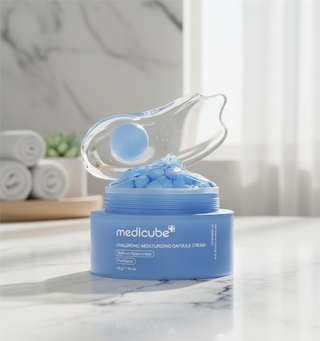 MEDICUBE Hyaluronic Moisturizing Capsule Cream (55g) | K-Beauty Intensive Hydration Face Cream w/ Bursting HA Capsules | 5X Ceramide Barrier Repair | Plumping, De-Aging & Non-Greasy