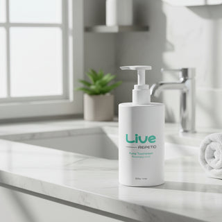 Live Orals Repetio Pumping Toothpaste (300g) – Rosemary Mint Flavor – K-Beauty Pump Dispenser, Fluoride Formula for Plaque, Freshens Breath