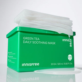 innisfree Green Tea Daily Soothing Mask | 320ml (30 Sheets) Hydrating Bulk Pack