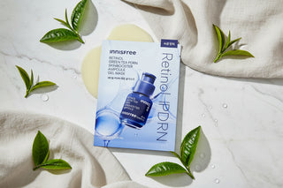 innisfree Retinol Green Tea PDRN Skin Booster Ampoule Gel Mask | 5-Pack