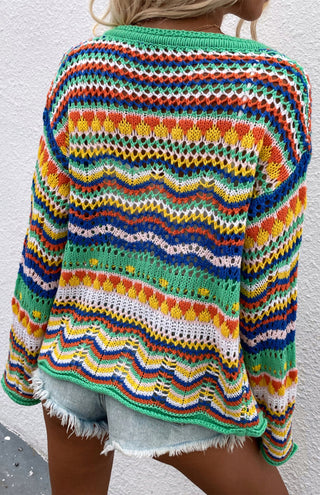 Women's Rainbow Knitted Cardigan