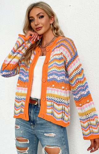 Women's Rainbow Knitted Cardigan