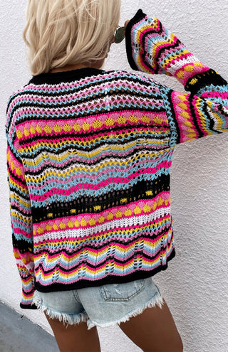 Women's Rainbow Knitted Cardigan