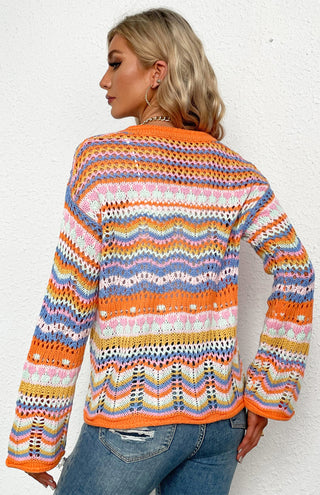 Women's Rainbow Knitted Cardigan