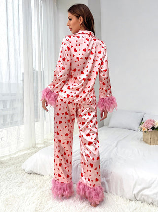 Sweet Love Print Pajama Set