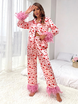 Sweet Love Print Pajama Set