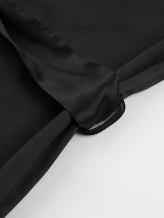 Black Feather Mesh Nightgown for Women