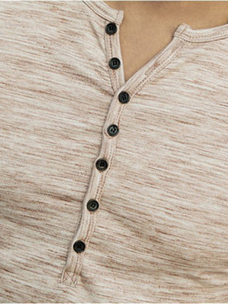 New fashion Open Placket Slub Silk Men's Long-sSleeved T-shirt