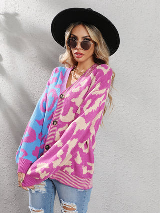 Leopard Oversized Knit Cardigan for Women