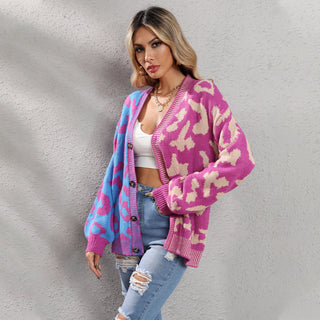 Purple Knit Cardigan Sweaters for Women