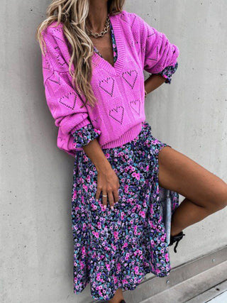 Pullover V-neck Knitted sweater for Women