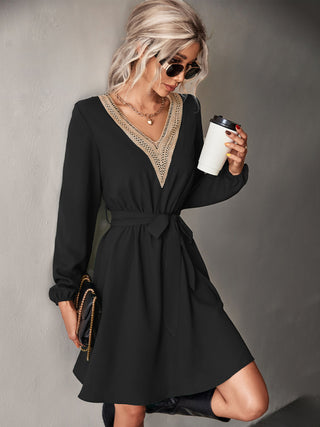 Women's V-neck Lace Dress
