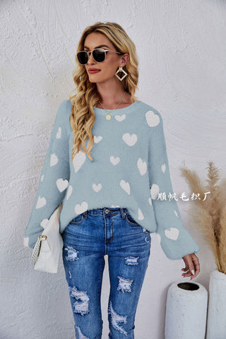 Heart Knit Sweater for Women
