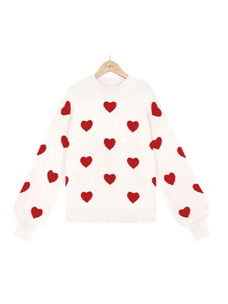 Heart Pullover Sweater for Women