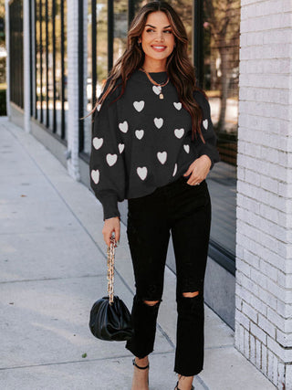 Heart Pullover Sweater for Women