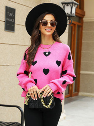 Heart Pullover Sweater for Women