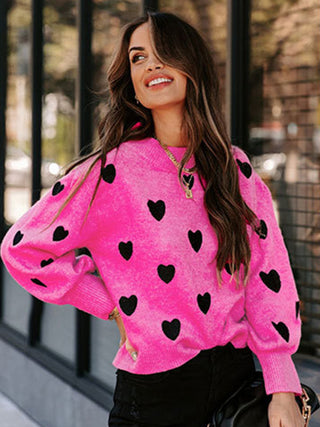 Heart Pullover Sweater for Women