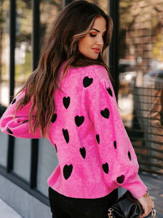 Heart Pullover Sweater for Women