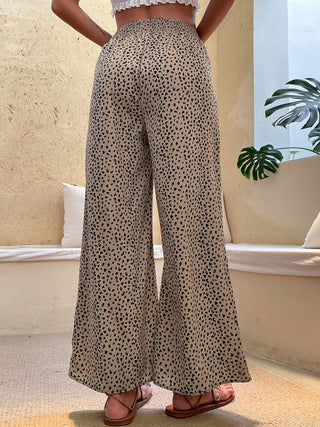 Women's Leopard-print Flared Pull-on Pants