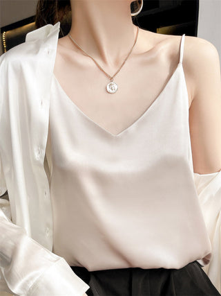 Women's Satin V-neck Camisole Top / Shirt / Blouse