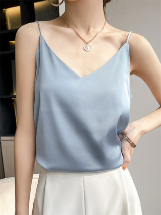 Women's Satin V-neck Camisole Top / Shirt / Blouse