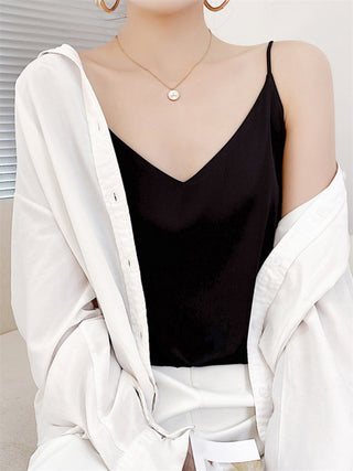 Women's Satin V-neck Camisole Top / Shirt / Blouse