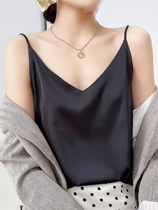 Women's Satin V-neck Camisole Top / Shirt / Blouse