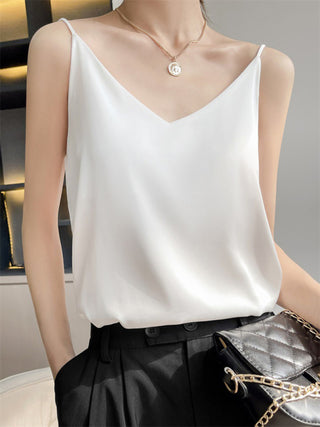 Women's Satin V-neck Camisole Top / Shirt / Blouse