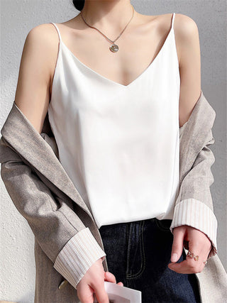 Women's Satin V-neck Camisole Top / Shirt / Blouse