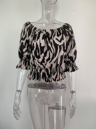 Women's Printed Off The Shoulder Top