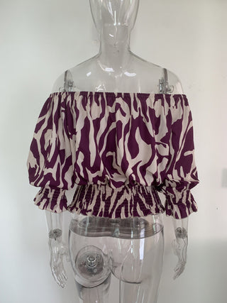 Women's Printed Off The Shoulder Top