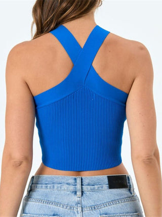 Women's Cross Strap Knitted Backless Tube Sweater
