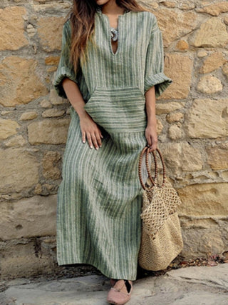 Women's Striped Loose Long Dress