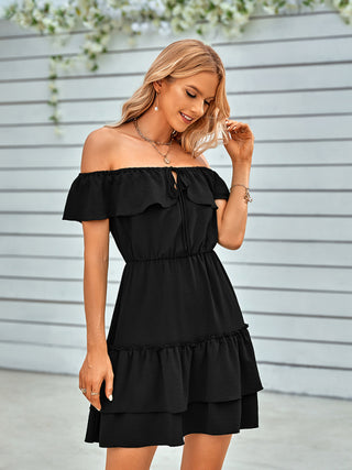 Women's Strapless Ruffled Dress