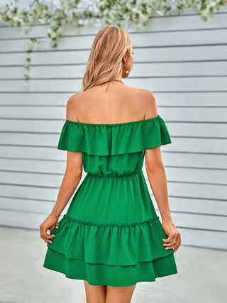 Women's Strapless Ruffled Dress