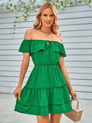 Women's Strapless Ruffled Dress