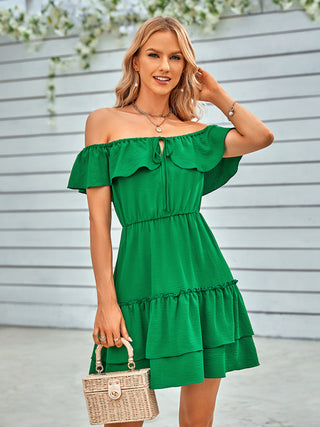 Women's Strapless Ruffled Dress